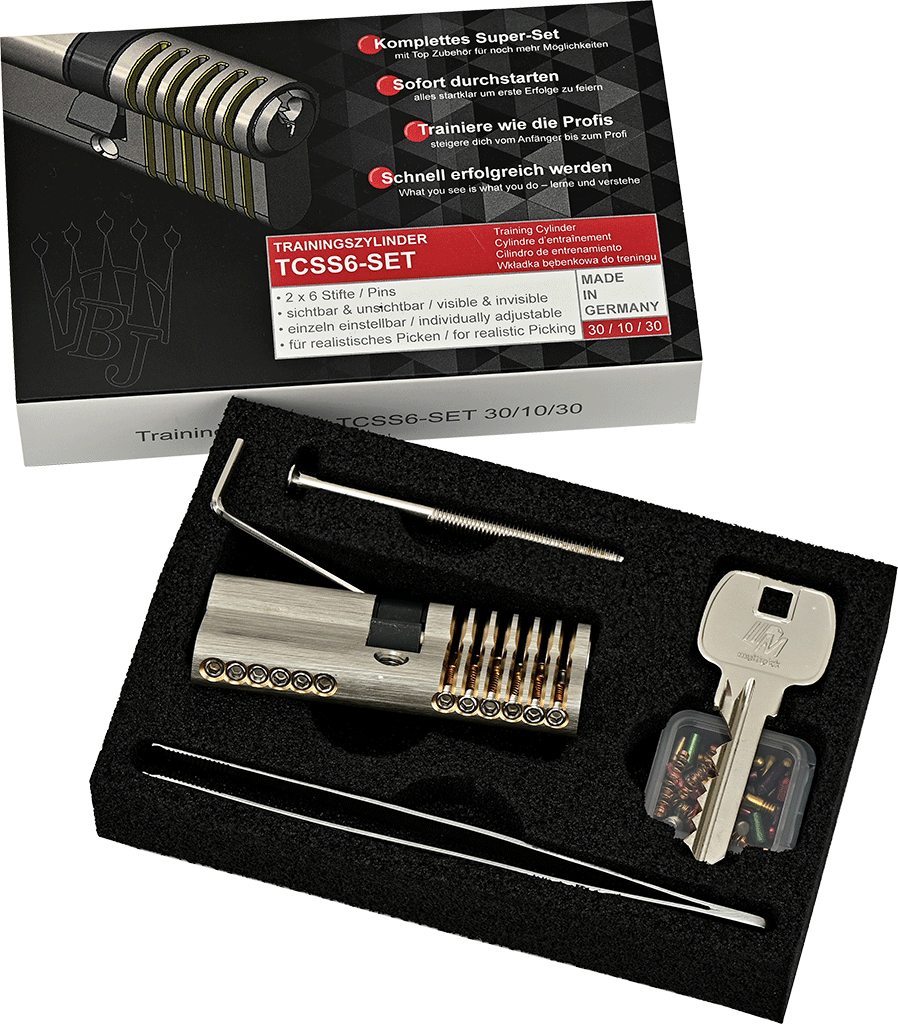 6-pin advanced Euro profile training lock set