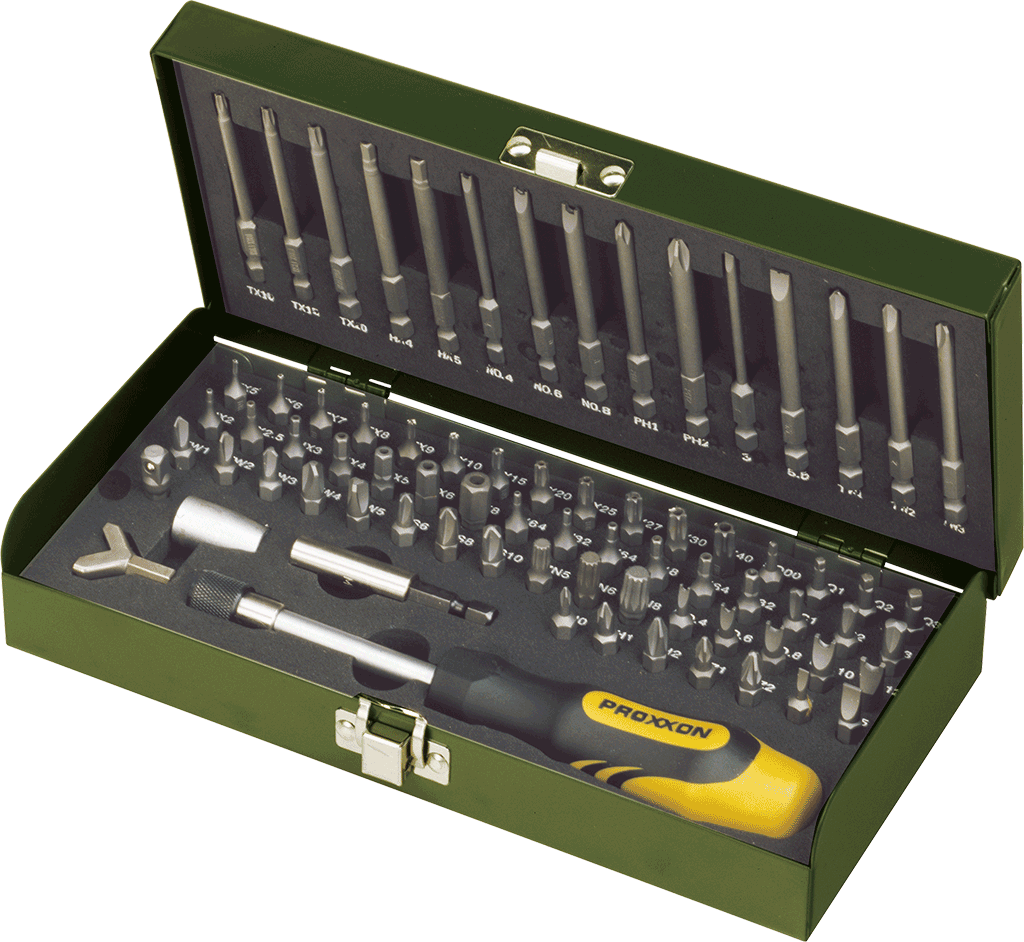 PROXXON Special Bit Set, 75 pieces