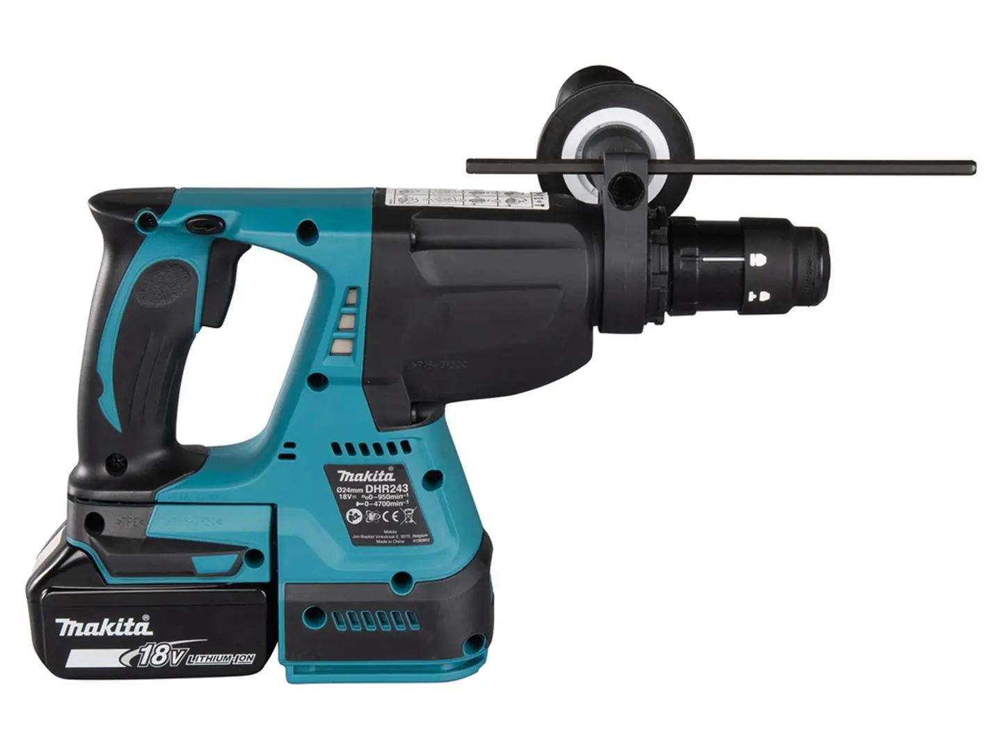 Makita cordless rotary hammer DHR243Z with charger and 2 batteries