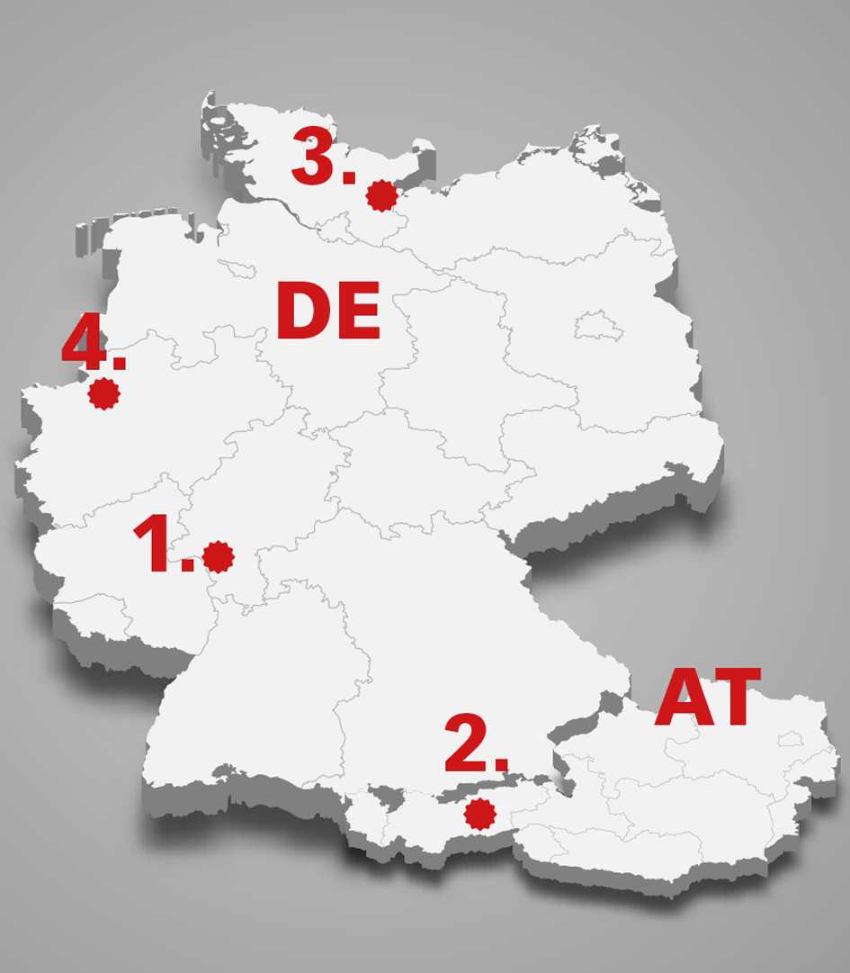 Übersicht Deutschland wo Schulungen zu finden sind
