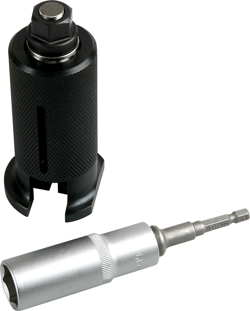 Steckschlüssel 19 mm + Adapter für "Glocke" Steckschlüssel 19 mm + Adapter für "Glocke"