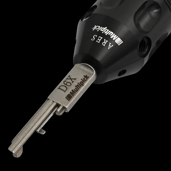 Close-up of Multipick ARES D6X decoder – High-precision tool for locksmiths