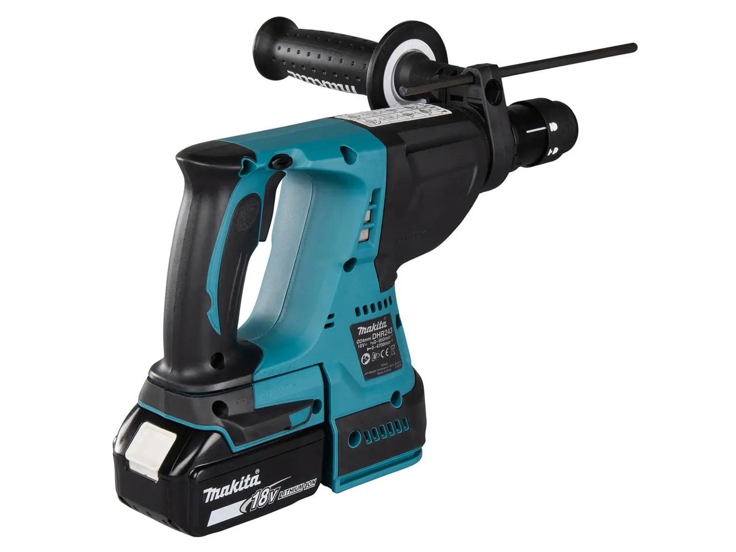 Makita cordless rotary hammer DHR243Z with charger and 2 batteries