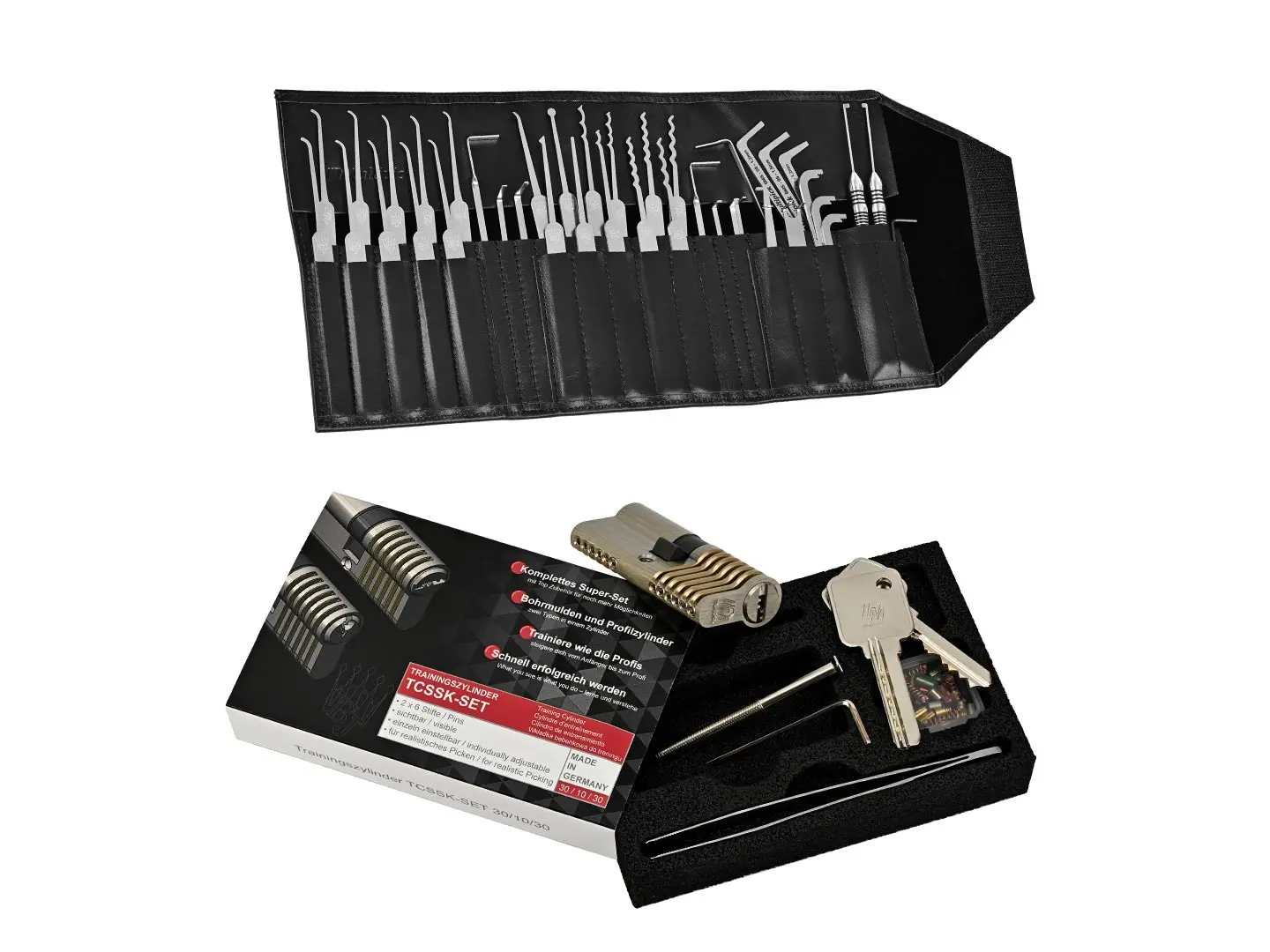 Multipick ELITE 39 „Lock Noob’s“ & 6-pin Dimple / Euro profile combination training lock set