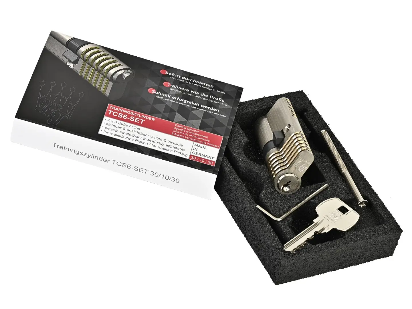 6-pin Euro profile training lock set for left-handers