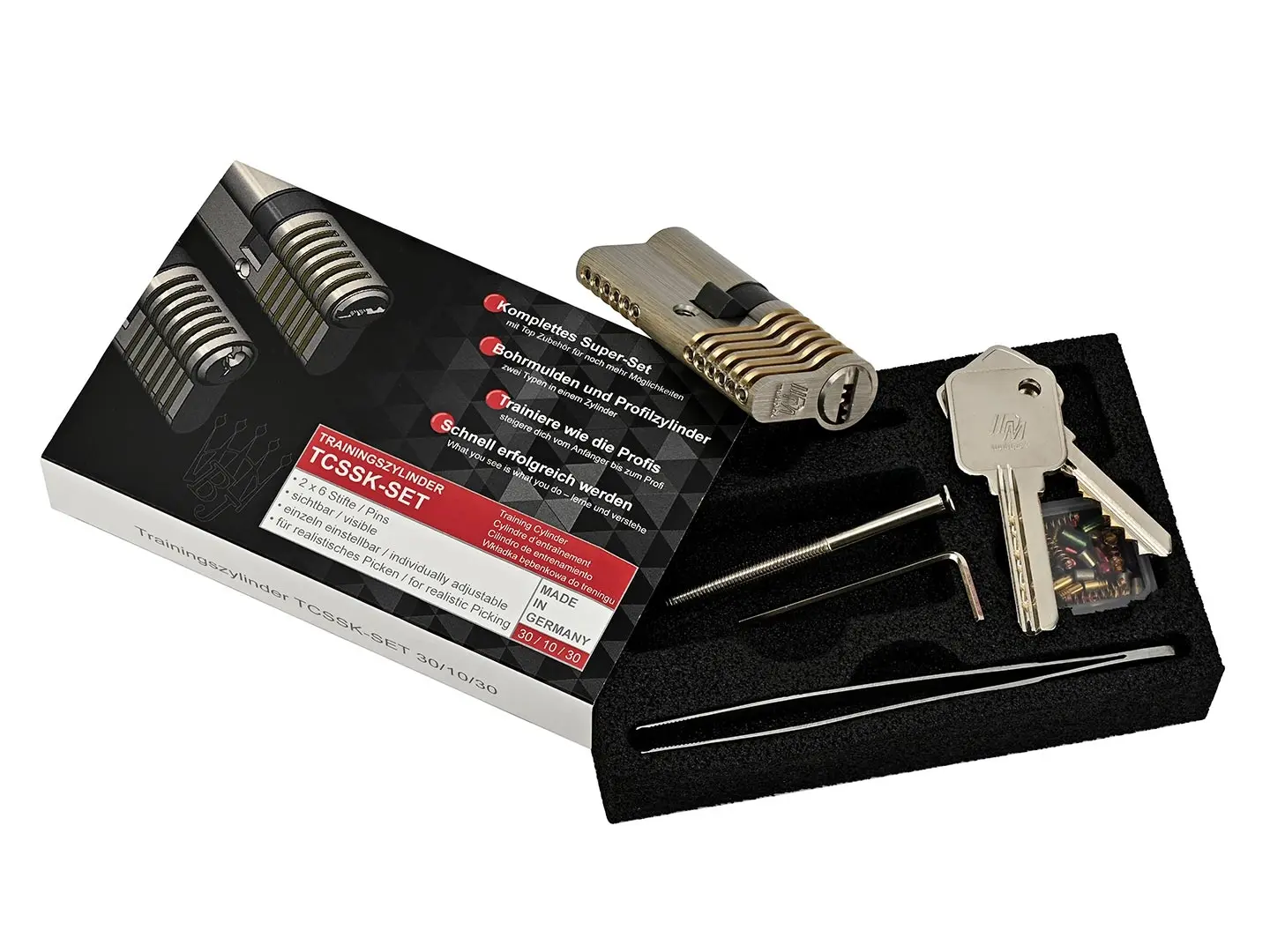 Multipick ELITE 39 „Lock Noob’s“ & 6-pin Dimple / Euro profile combination training lock set